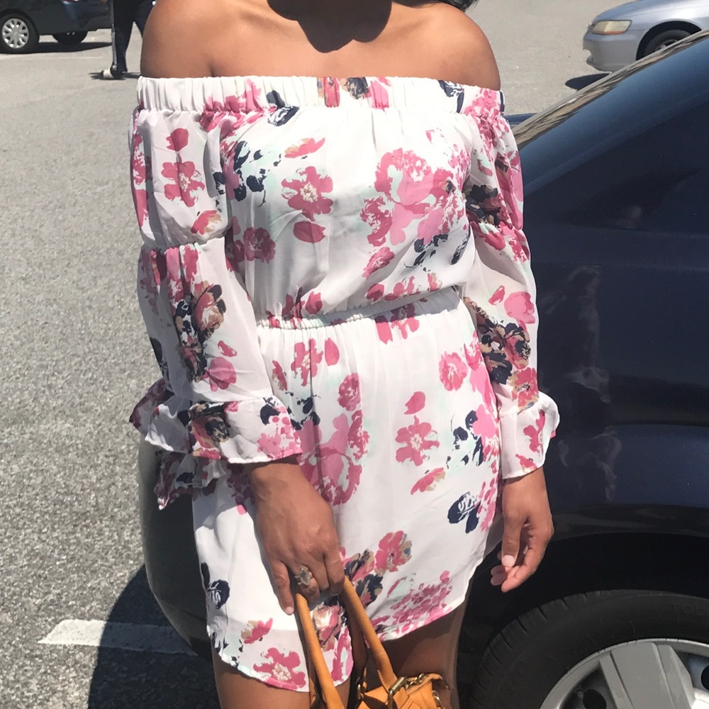 Hint of Blush Floral Sleeveless Dress